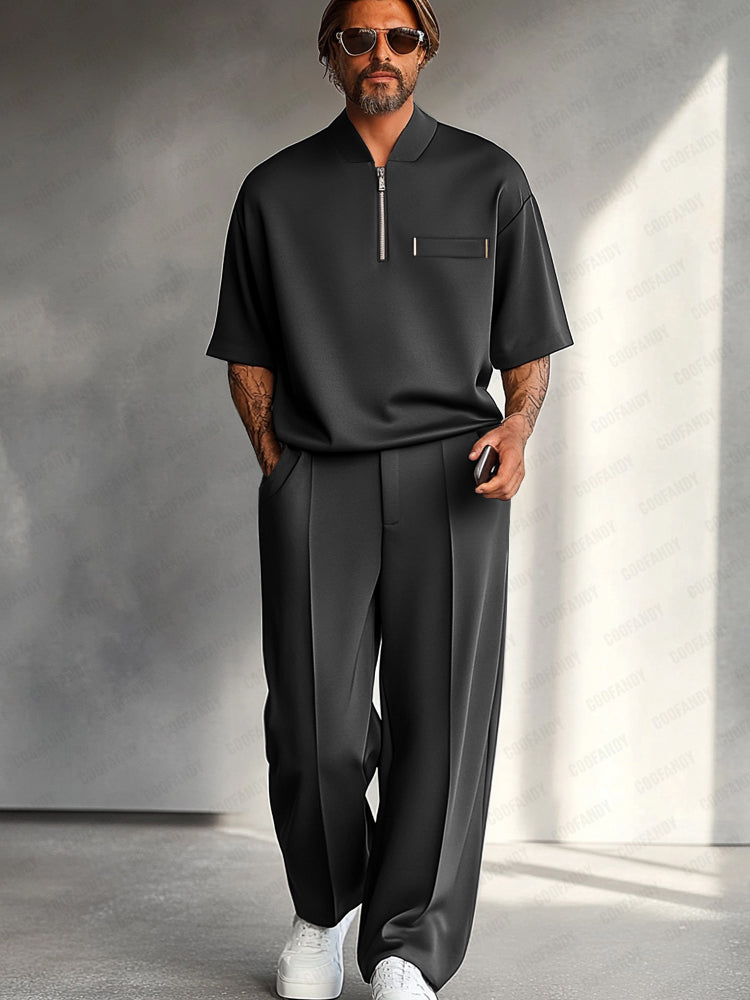 Methew | Half Zip Shirt Pants Set
