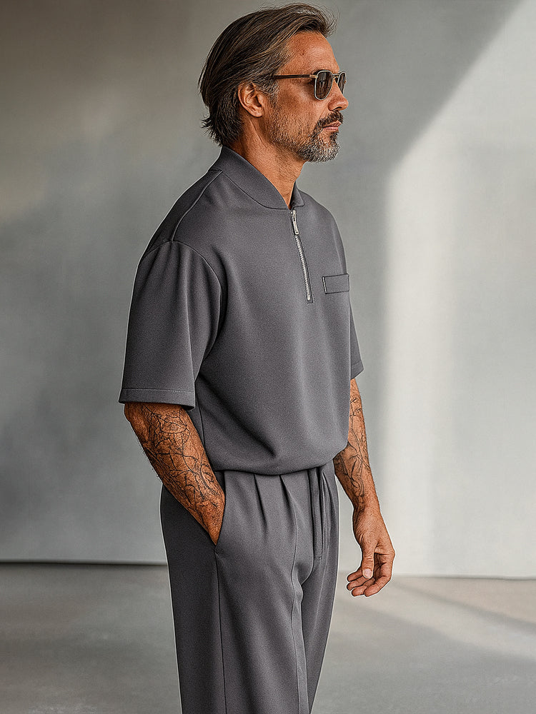 Methew | Half Zip Shirt Pants Set