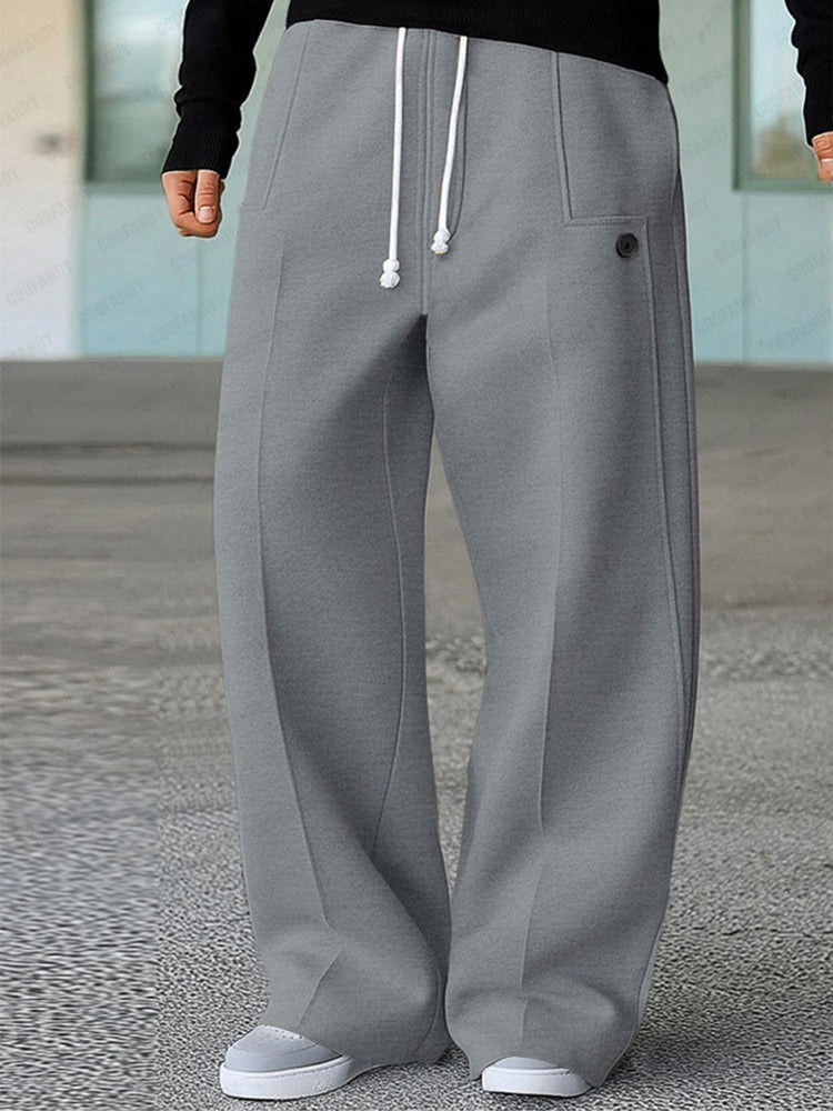 Karelis | Wide Leg Drawstring Casual Trousers