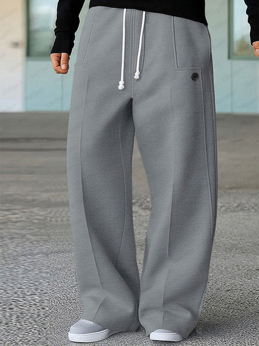 Karelis | Wide Leg Drawstring Casual Trousers