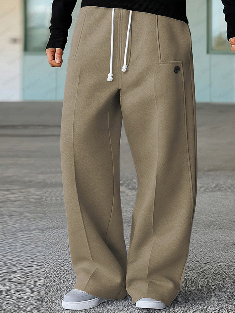 Karelis | Wide Leg Drawstring Casual Trousers