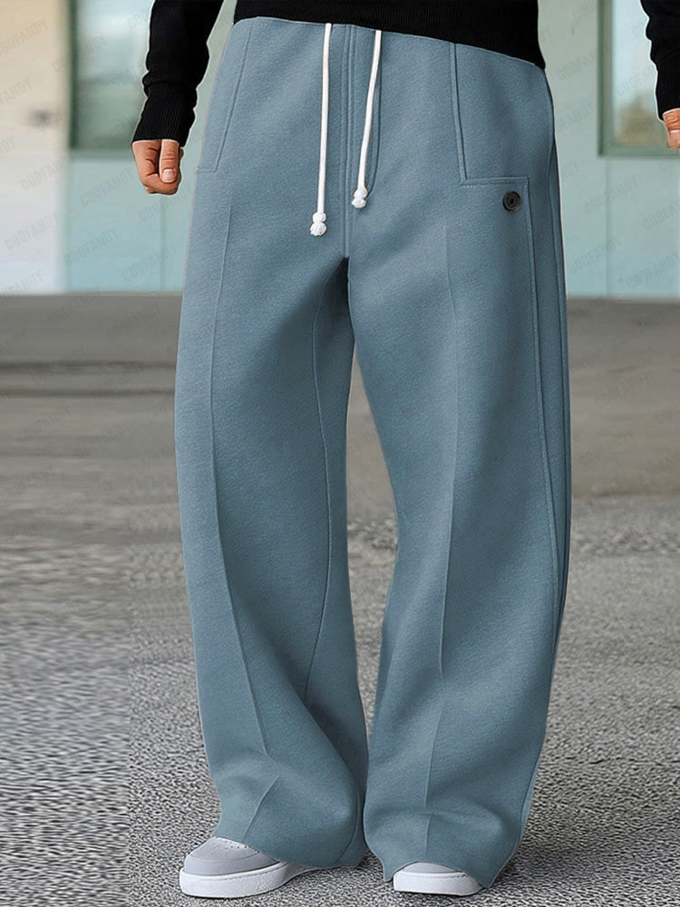 Karelis | Wide Leg Drawstring Casual Trousers