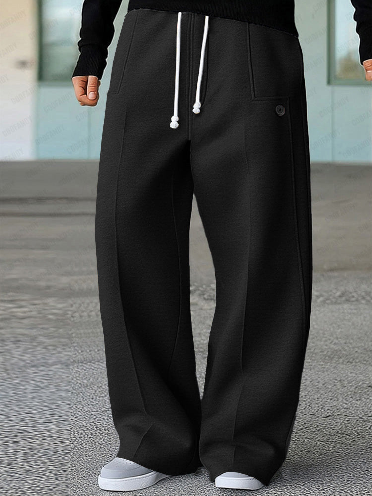 Karelis | Wide Leg Drawstring Casual Trousers