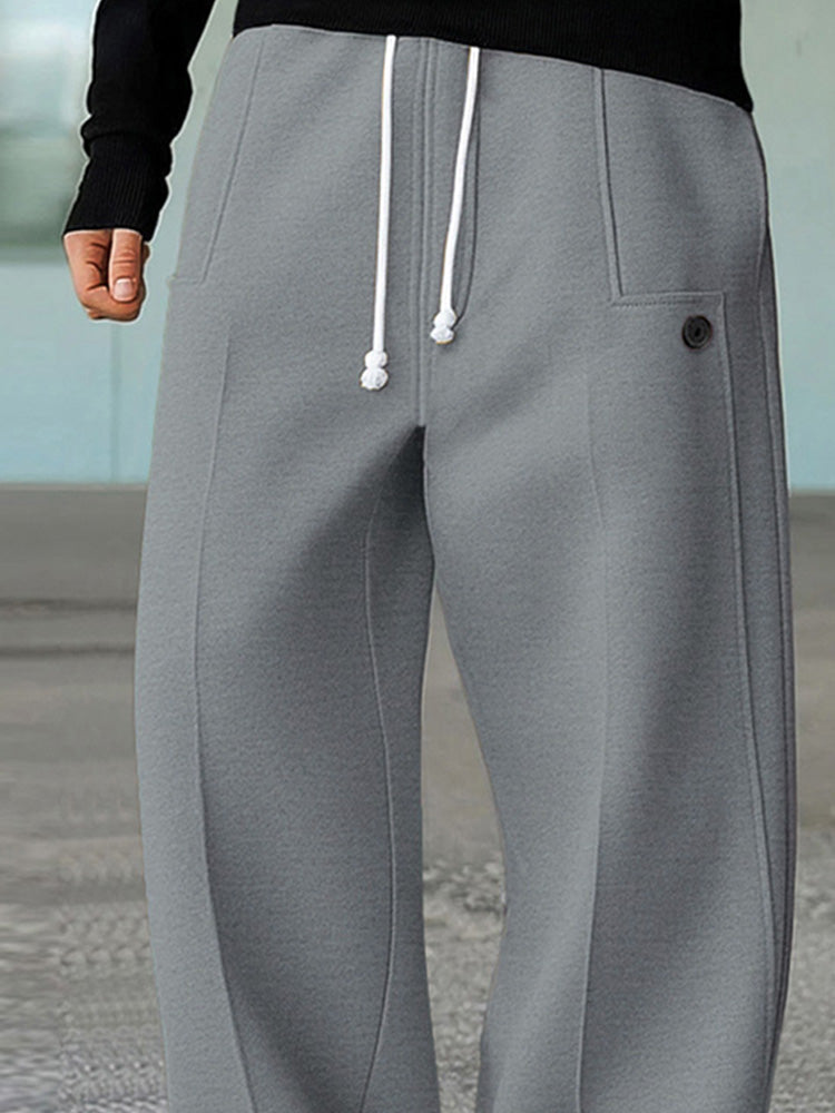 Karelis | Wide Leg Drawstring Casual Trousers