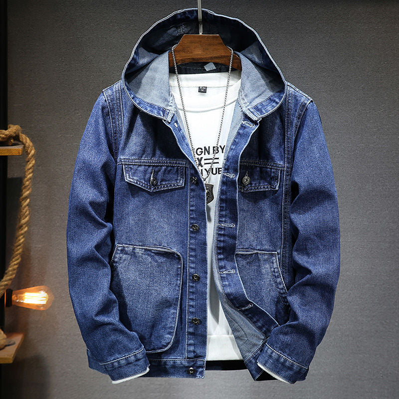 Miller - Hooded Denim Button Front Jacket