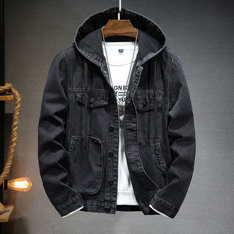 Miller - Hooded Denim Button Front Jacket