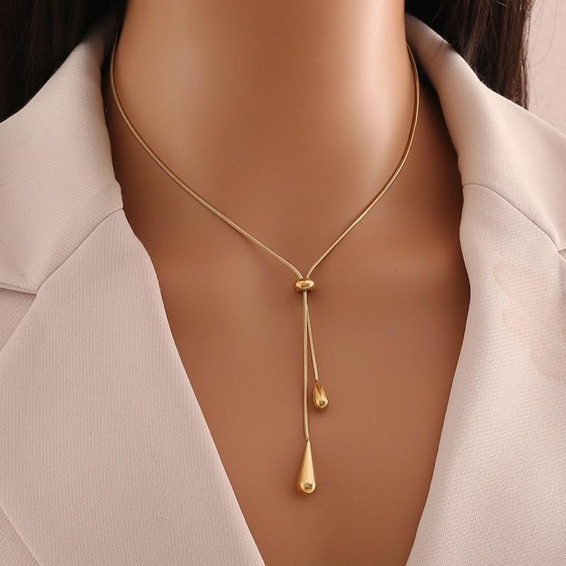 Sillyna | Necklace with Adjustable Teardrop Drop Pendants