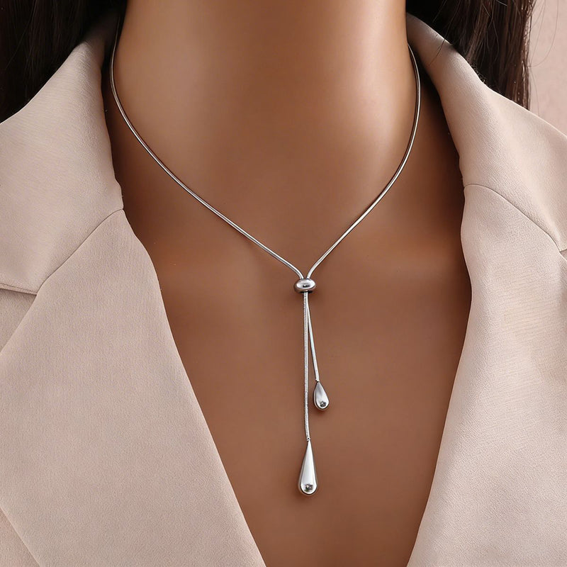 Sillyna | Necklace with Adjustable Teardrop Drop Pendants