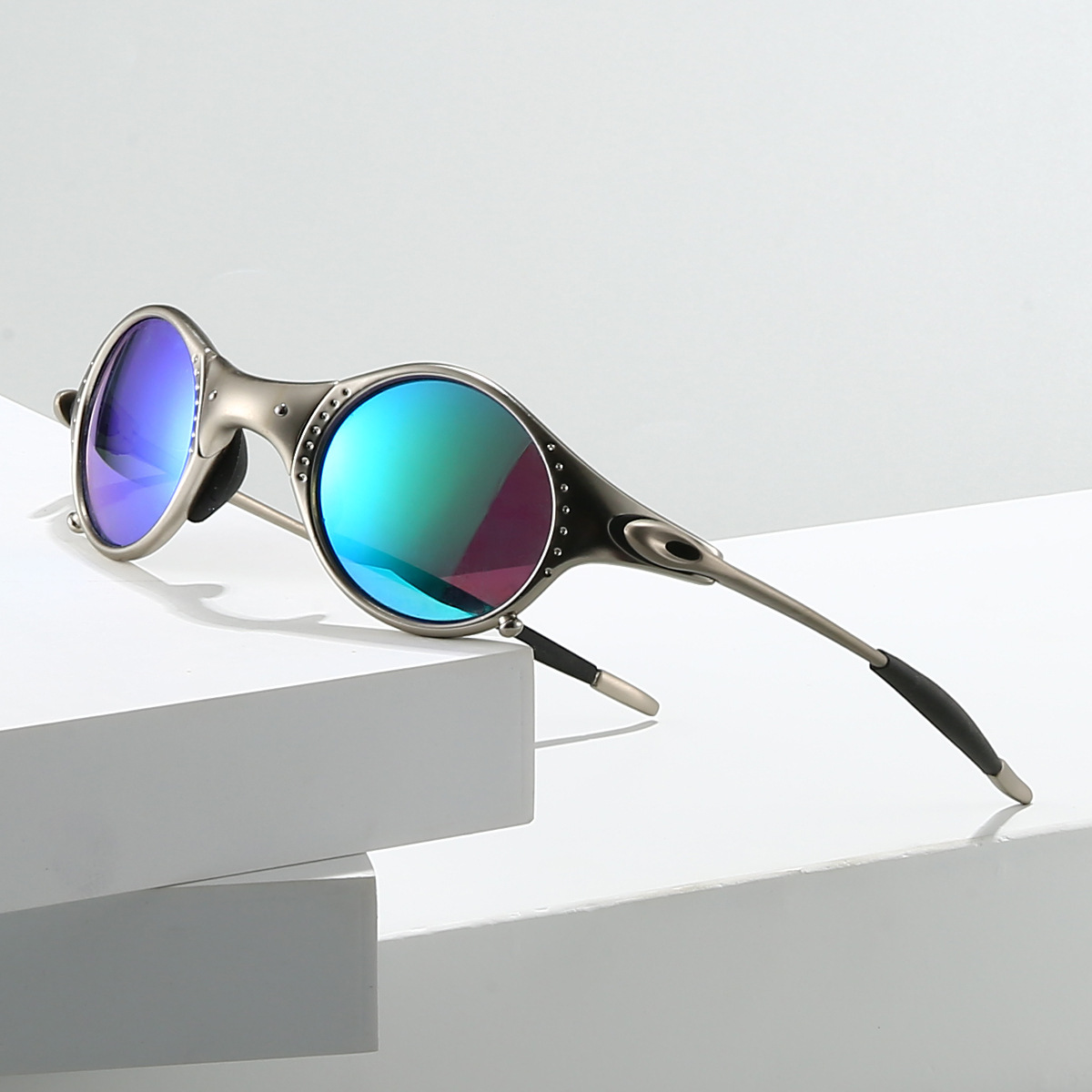 AeroShine | Round Mirrored Lens Metal Sunglasses
