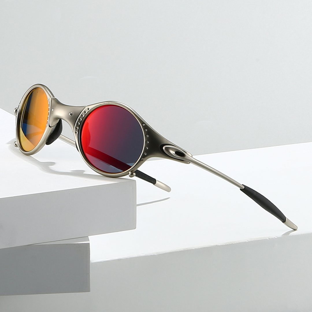AeroShine | Round Mirrored Lens Metal Sunglasses