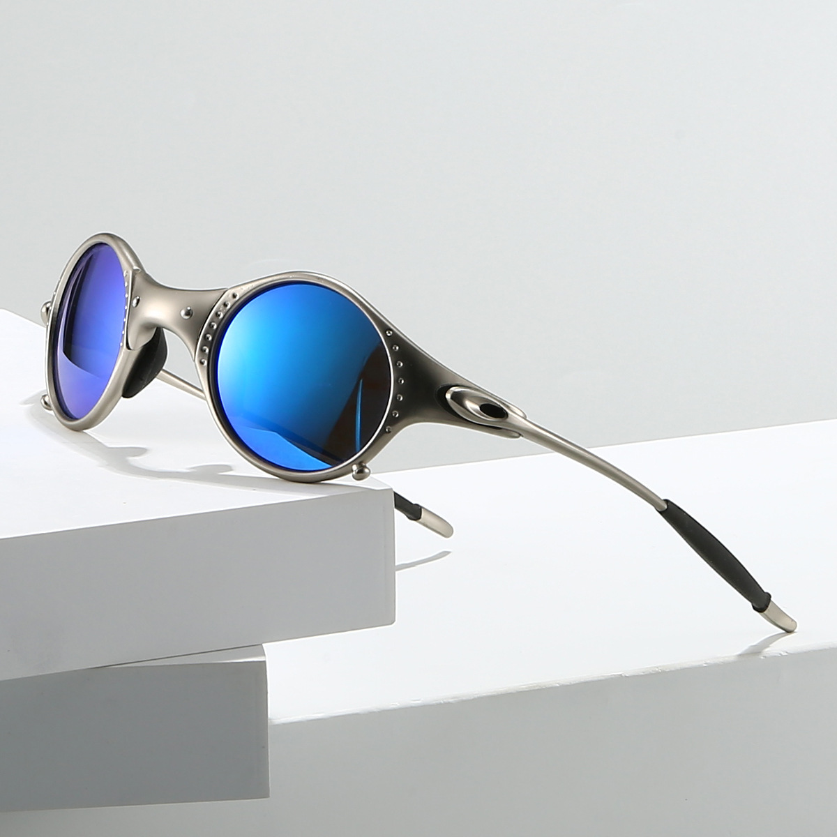 AeroShine | Round Mirrored Lens Metal Sunglasses