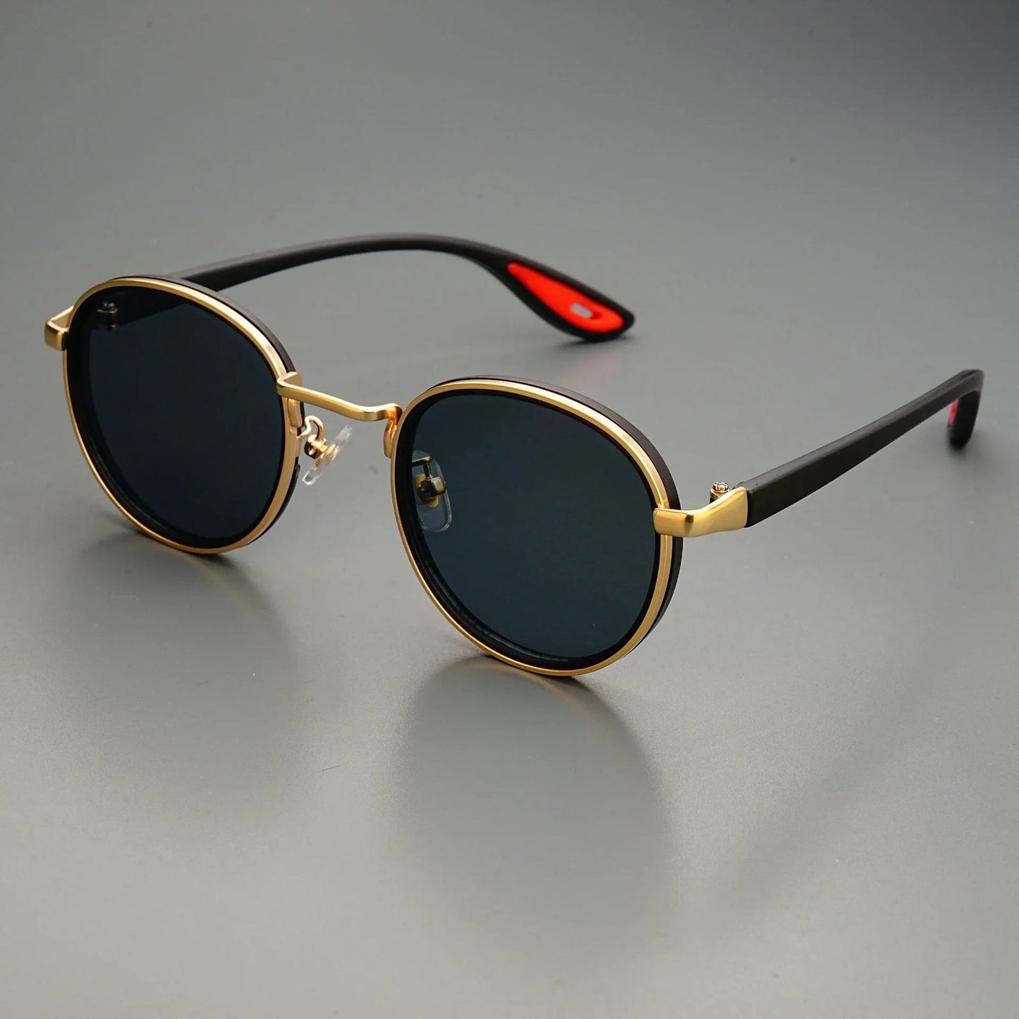 NoirGlow | Round Double Bridge Mens Sunglasses