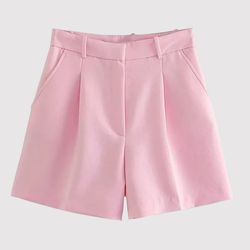 Najwa | High Waist Tailored Straight Leg Shorts