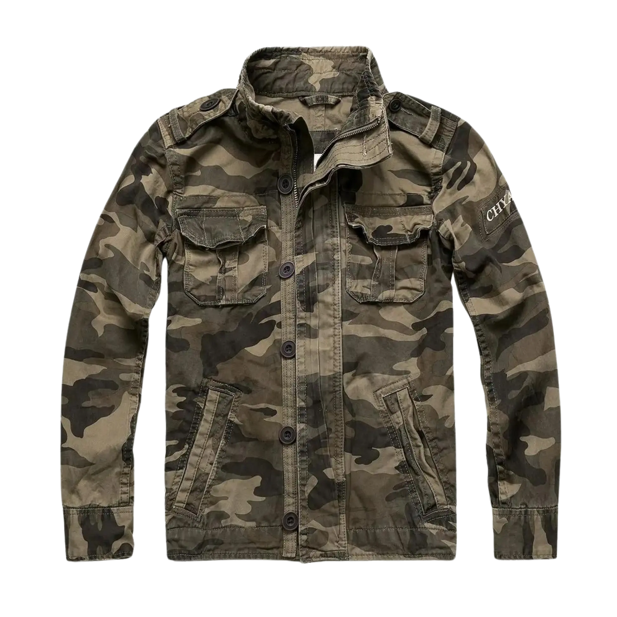 Davies | Camo Utility Jacket Long Sleeve Stand Collar