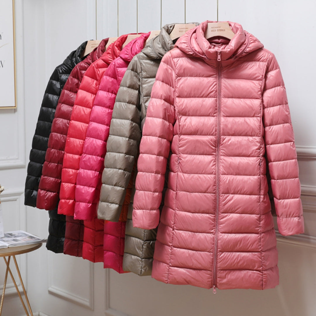 Henriette | Longline Hooded Quilted Zip Jacket
