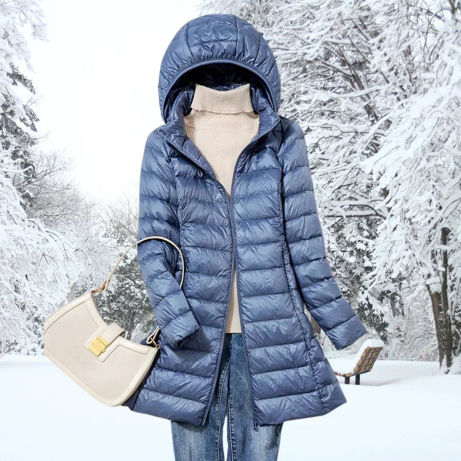 Henriette | Longline Hooded Quilted Zip Jacket