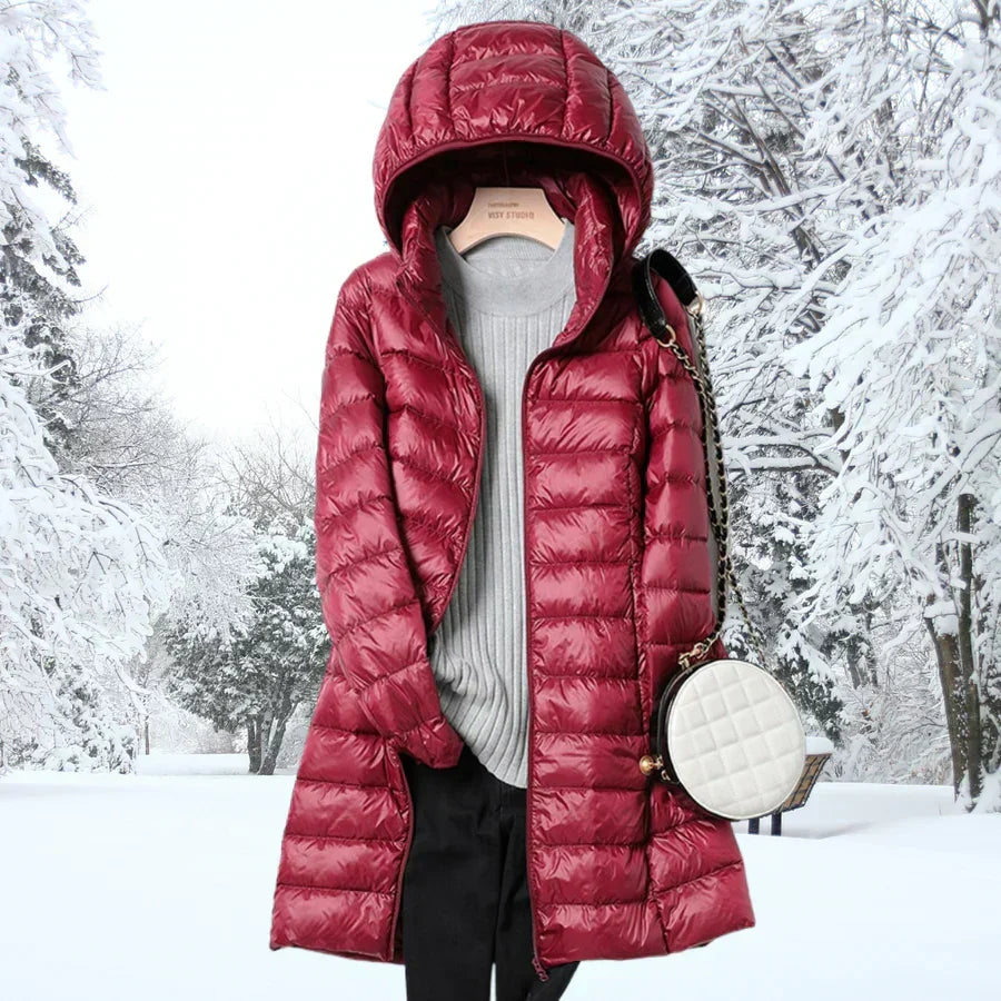 Henriette | Longline Hooded Quilted Zip Jacket