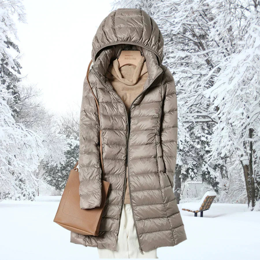 Henriette | Longline Hooded Quilted Zip Jacket
