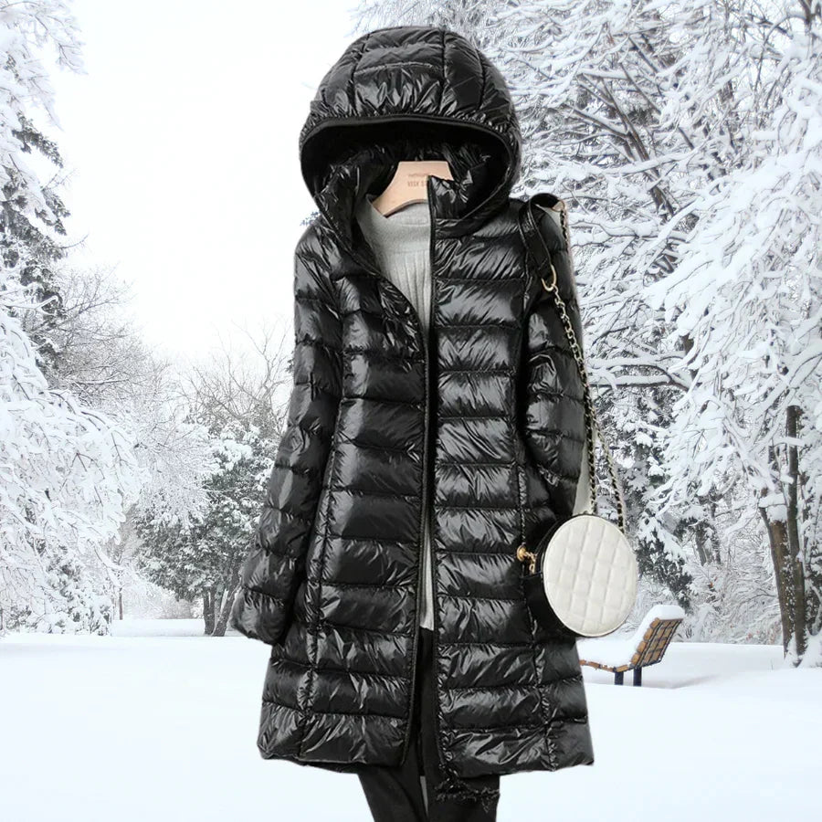 Henriette | Longline Hooded Quilted Zip Jacket