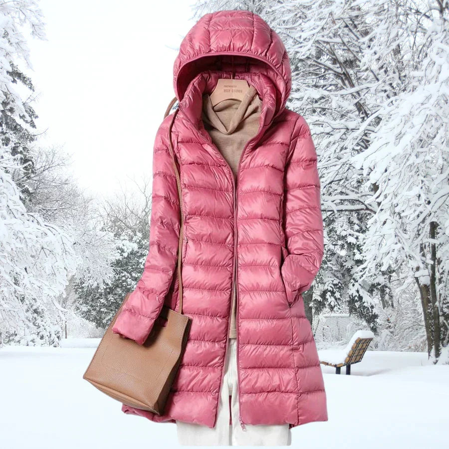 Henriette | Longline Hooded Quilted Zip Jacket