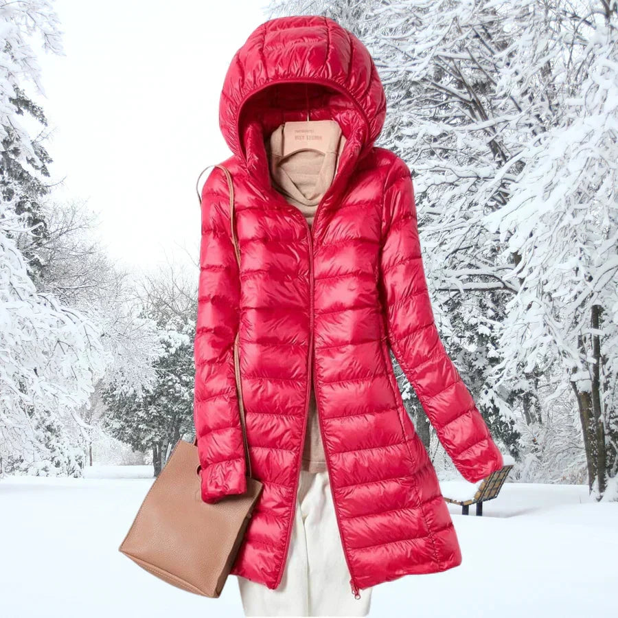 Henriette | Longline Hooded Quilted Zip Jacket