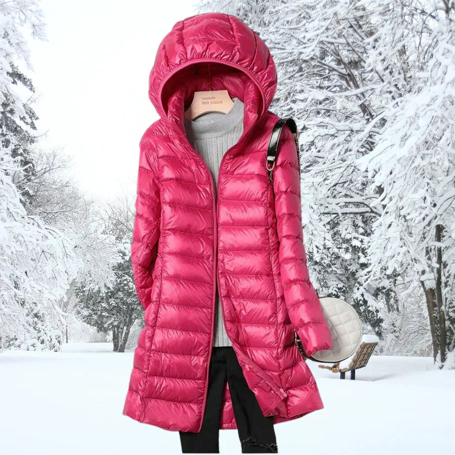 Henriette | Longline Hooded Quilted Zip Jacket