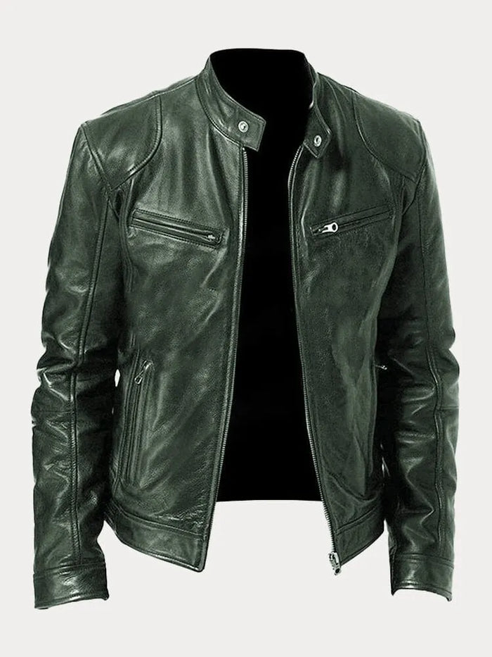 Zafeirios | Jacket with Leather-Style Finish and Zip Pockets