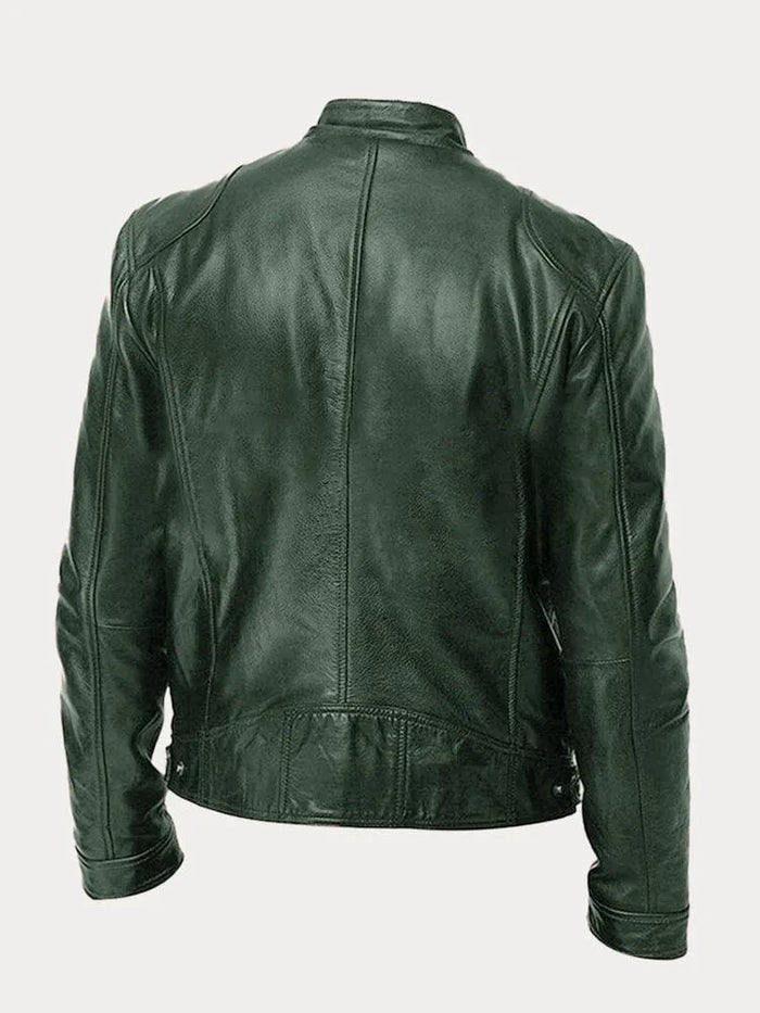 Zafeirios | Jacket with Leather-Style Finish and Zip Pockets