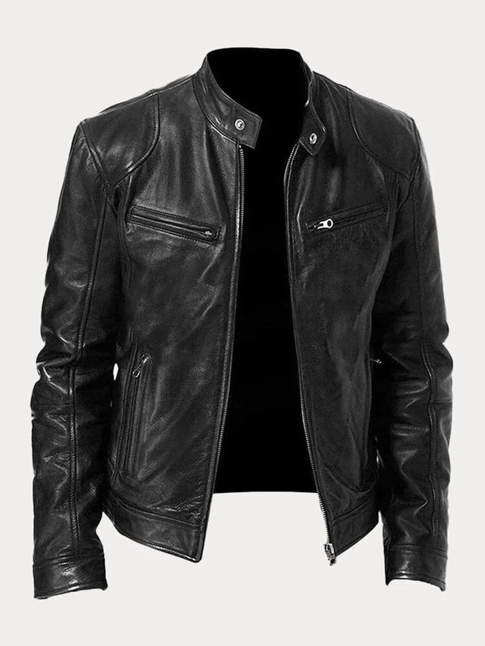 Zafeirios | Jacket with Leather-Style Finish and Zip Pockets