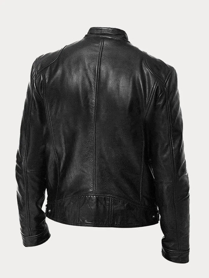 Zafeirios | Jacket with Leather-Style Finish and Zip Pockets