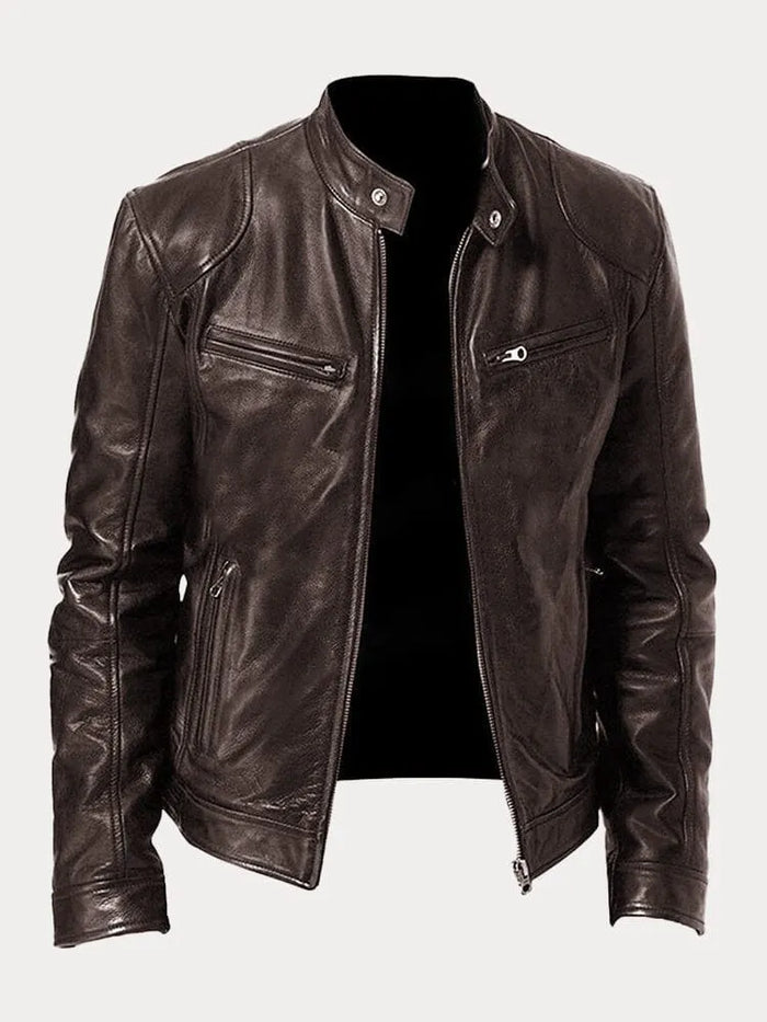 Zafeirios | Jacket with Leather-Style Finish and Zip Pockets