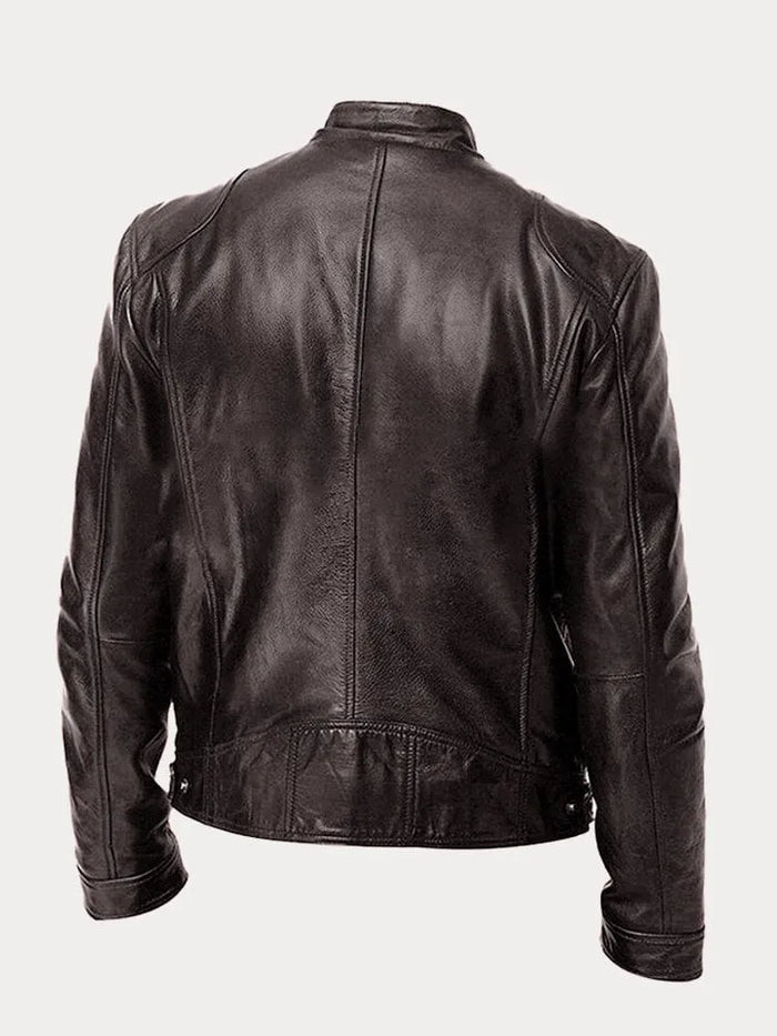 Zafeirios | Jacket with Leather-Style Finish and Zip Pockets