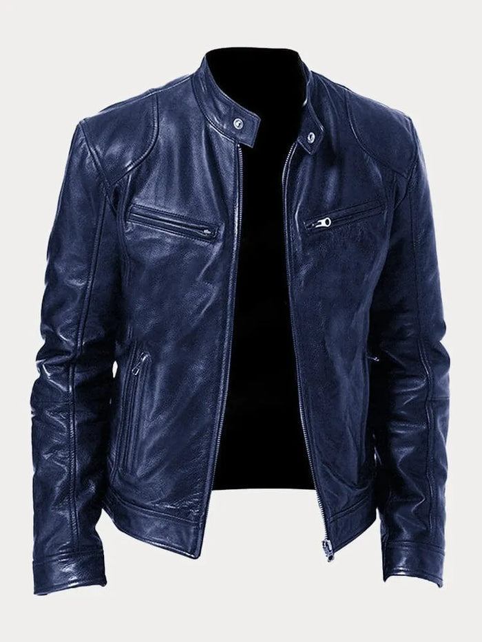Zafeirios | Jacket with Leather-Style Finish and Zip Pockets