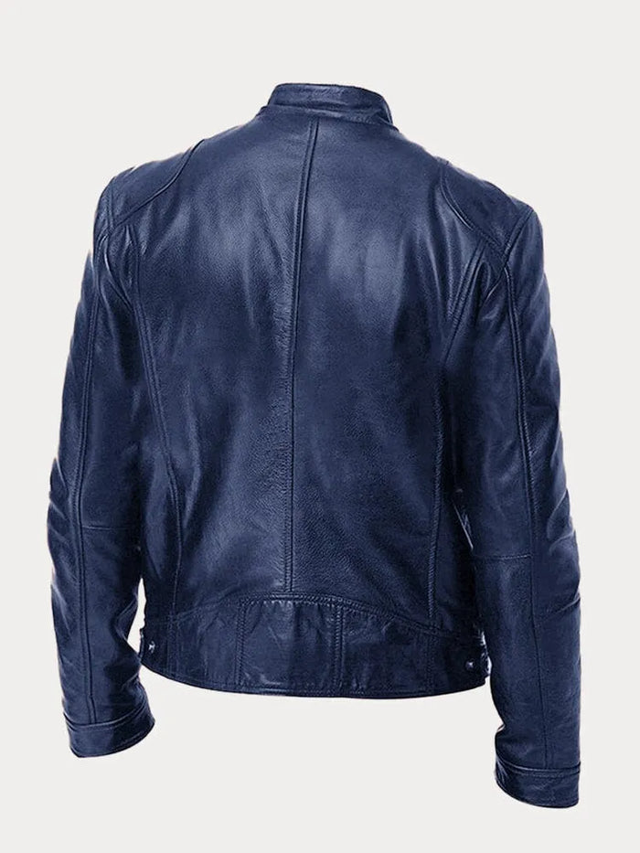 Zafeirios | Jacket with Leather-Style Finish and Zip Pockets