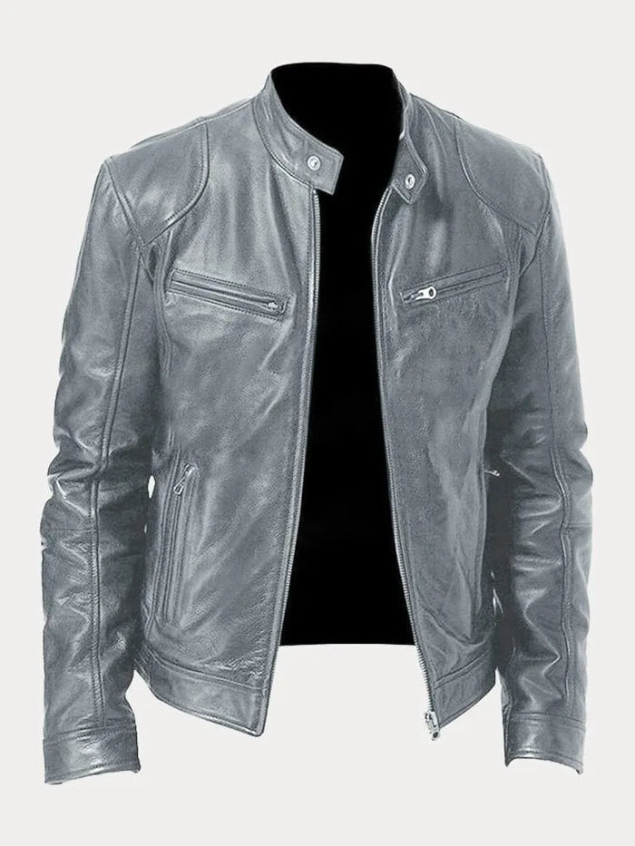 Zafeirios | Jacket with Leather-Style Finish and Zip Pockets