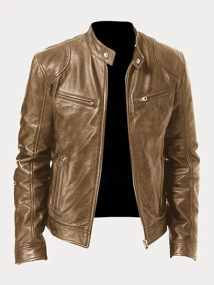 Zafeirios | Jacket with Leather-Style Finish and Zip Pockets