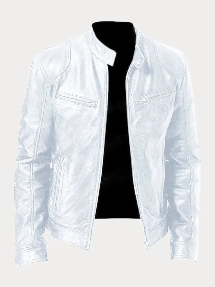 Zafeirios | Jacket with Leather-Style Finish and Zip Pockets