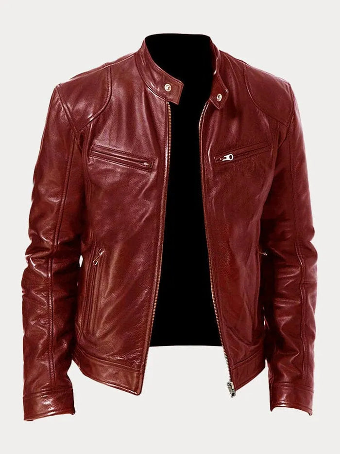 Zafeirios | Jacket with Leather-Style Finish and Zip Pockets