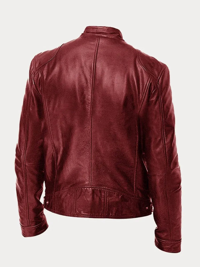 Zafeirios | Jacket with Leather-Style Finish and Zip Pockets