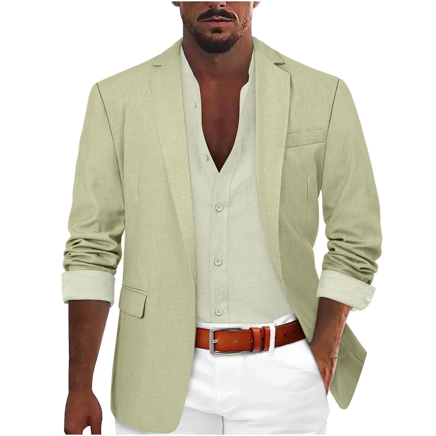 Alanzoka | Blazer Notch Lapel Single-Breasted Jacket
