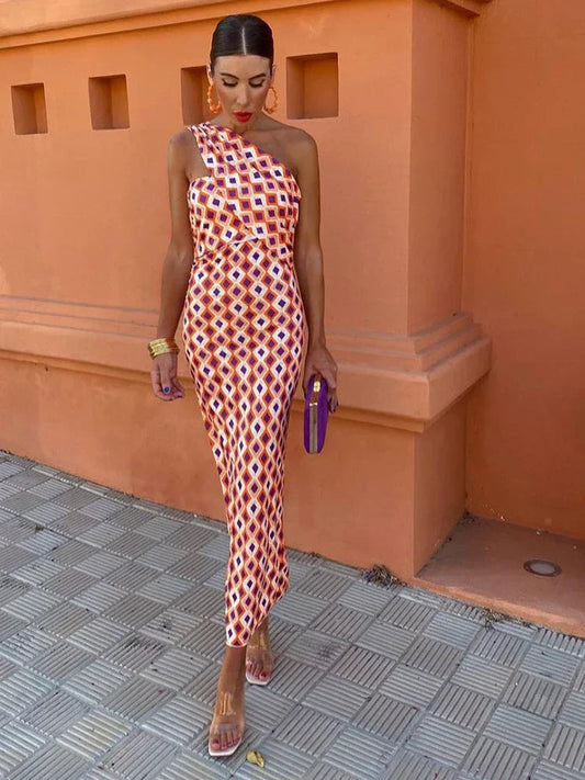 Svetlena | One-Shoulder Printed Maxi Dress