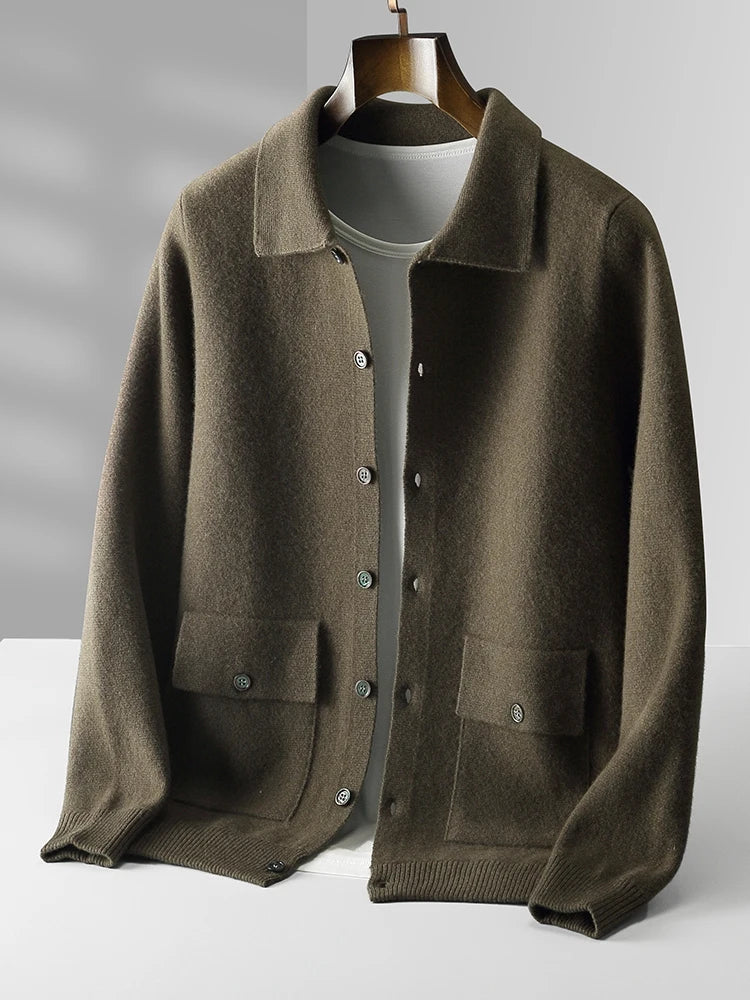 Suphon | Knitted Cardigan with Point Collar and Pockets