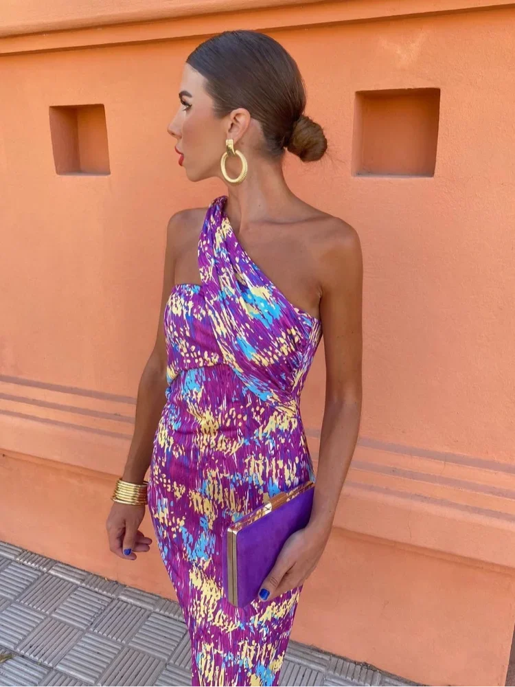 Svetlena | One-Shoulder Printed Maxi Dress