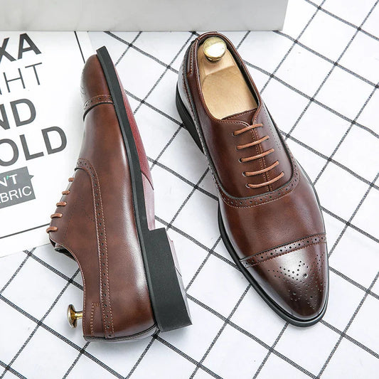 Zydan | Mens Oxford Brogue Dress Shoes
