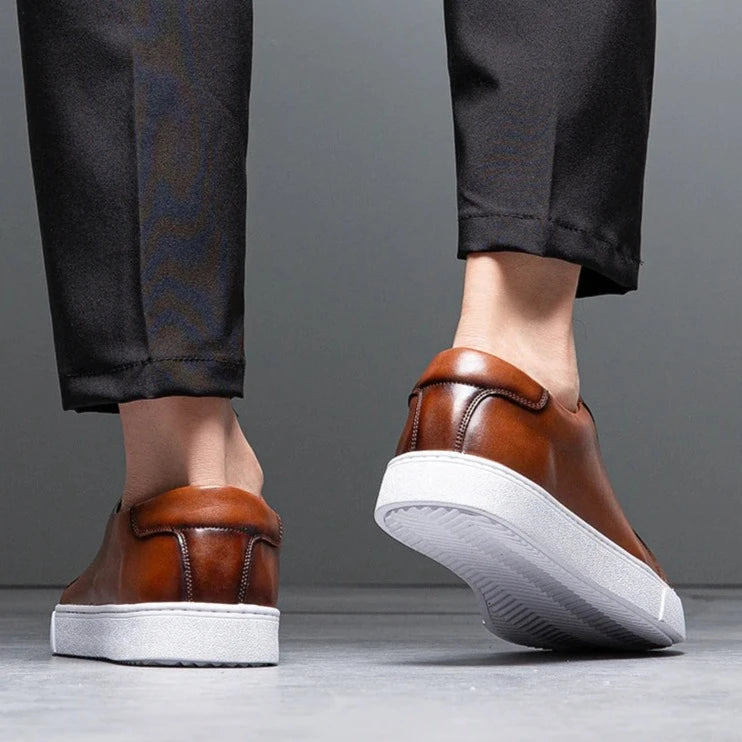 Leonell | Leather Lace-Up Low-Top Trainers