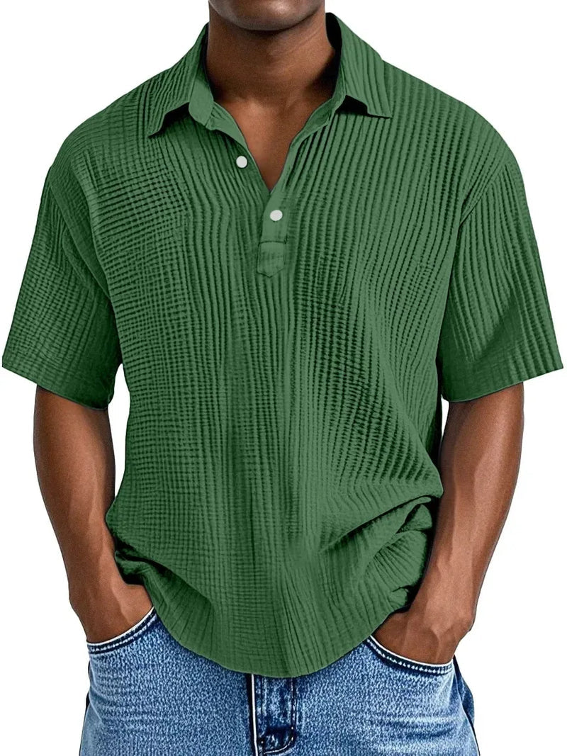 Hauser | Textured Short Sleeve Polo Shirt