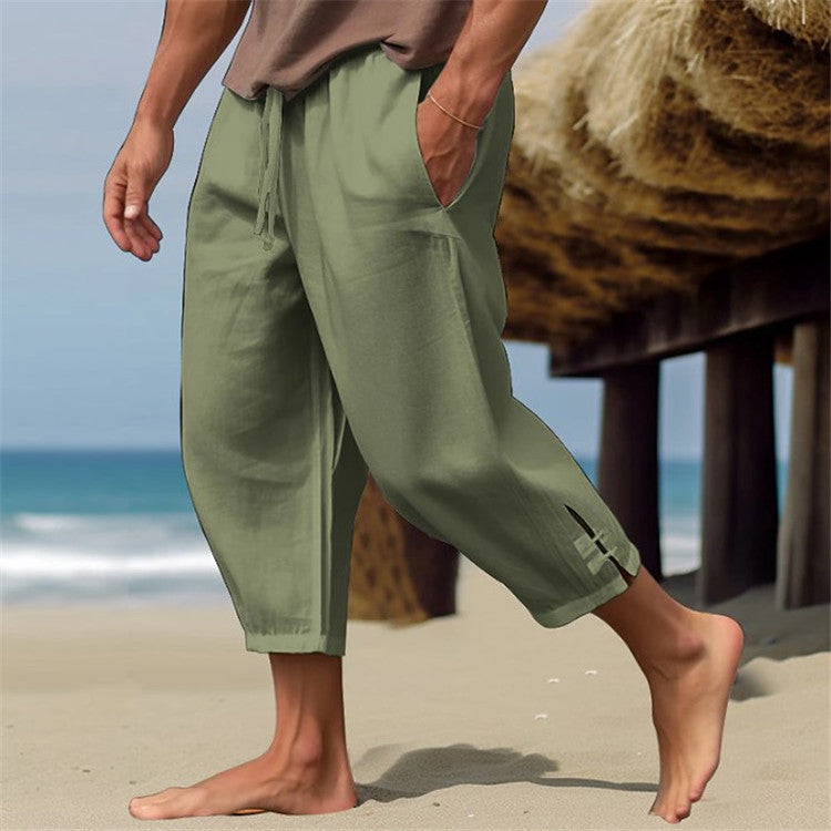 Erich | Mens Linen Beach Trousers