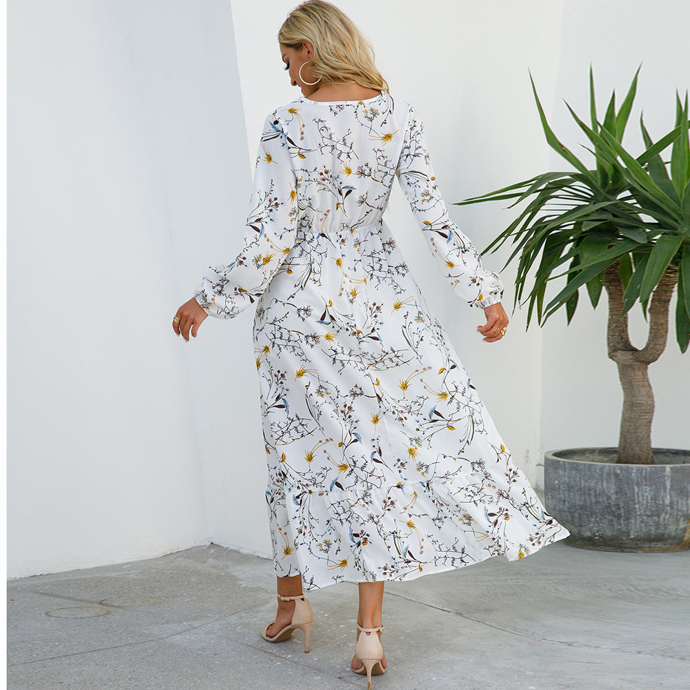 Trisha | Floral Print Maxi Dress Long Sleeves