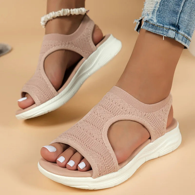 Vicenta | Open Toe Knitted Appearance Slip On Sandals