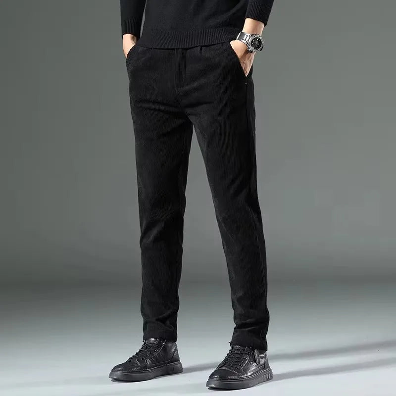Damian | Slim Fit Trousers with Ribbed Texture